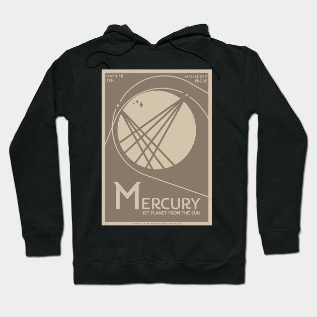 Art Deco Space Travel Poster - Mercury Hoodie by Walford-Designs